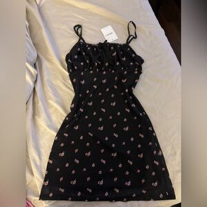 Forever 21 Black Dress with Pink Floral Design